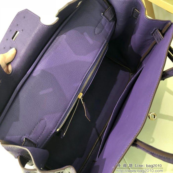 HERMES愛馬仕 鉑金包 Birkin 30 南非原產KK級鴕鳥皮 頂級工藝 手縫蠟線 時尚手提肩背包  Ama1417